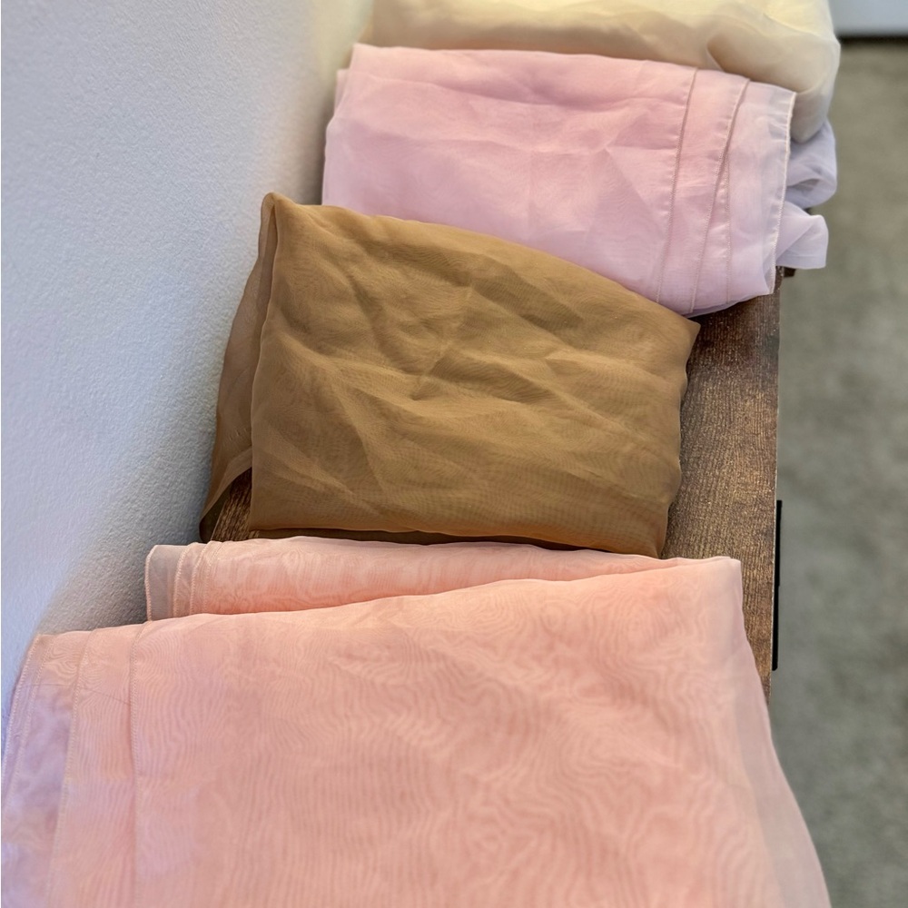 4 Sheer Organza Drapes / Event Fabric Panels